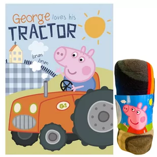 Koc Polarowy kocyk dziecięcy ŚWINKA PEPPA TRAKTOR GEORGE 100x140 cm - Koce i narzuty dla dzieci - miniaturka - grafika 1