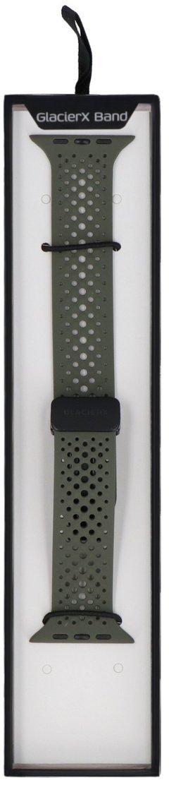 GlacierX Nowy pasek do smartwatcha GlacierX Silicone Air Dot Magnetic Ashwood Green do Apple Watch 42/44/45/49mm Ciemny Zielony