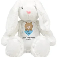 Maskotki i pluszaki - KRÓLICZEK PLUSZAK Dla Dziecka Personalizwoane IMIE DZIECKA Niebieskie Wzory - miniaturka - grafika 1