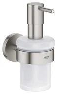 Mydelniczki i dozowniki mydła - Grohe QuickFix Start - Dozownik do mydła z uchwytem, szkło/Supersteel 41195DC0 - miniaturka - grafika 1