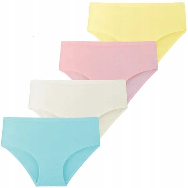 4X Majtki Damskie Bawełniane Figi Bikini Kolorowe Pastelowe Moraj 5Xl