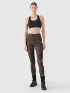 Spodnie sportowe damskie - Damskie legginsy z nadrukiem 4F 4FWAW24TTIGF193 - multikolor - miniaturka - grafika 1