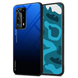 Pokrowiec Do Huawei P40 PRO / P40 PRO+ Etui w NIEBIESKO - CZARNY TPU Obudowa Case Cover Plecki Ochronny Cadorabo - Etui i futerały do telefonów - miniaturka - grafika 1