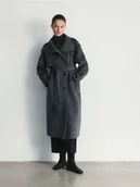 Płaszcze damskie - Reserved - Płaszcz handmade z wełną - szary - miniaturka - grafika 1