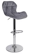 Taborety i hokery - Krzesło Barowe Welurowe Wenus Szary silver - miniaturka - grafika 1