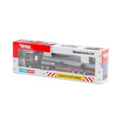 Samochody i pojazdy dla dzieci - POLESIE 71-2029 MAMMOET Ciągnik siodłowy MB ACTROS BIGSPACE 6x4 z niskopodwoziową 3-osiową naczepą + betonowa belka - miniaturka - grafika 1