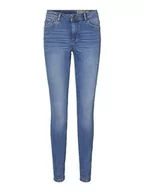 Spodnie damskie - VERO MODA Damskie spodnie jeansowe, niebieski (medium blue denim), XXL / 36L - miniaturka - grafika 1