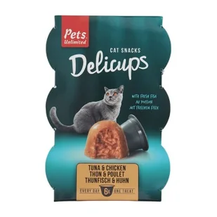 Pets Unlimited Delicups 8 x 6 x 22 g Tuńczyk i kurczak: - Przysmaki dla psów - miniaturka - grafika 1