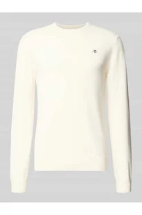 Sweter z dzianiny z czystej wełny jagnięcej z prążkowanymi wykończeniami - Gant - Swetry męskie - miniaturka - grafika 1