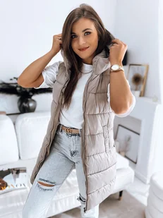 Kamizelka damska pikowana BRITA beżowa Dstreet TY3267-L - Kamizelki damskie - miniaturka - grafika 1