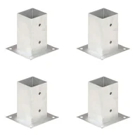 Akcesoria do ogrodzeń - vidaXL Podstawy słupów, 4 szt., metalowe, 81 mm - miniaturka - grafika 1