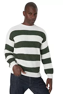 TRENDYOL Męska kamizelka sweterkowa - brązowa - oversize, ZIELONY, XL - Garnitury - miniaturka - grafika 1