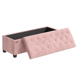 Pufa z ławką na buty 2 w 1 pastelowy róż - Pufy i podnóżki - miniaturka - grafika 1