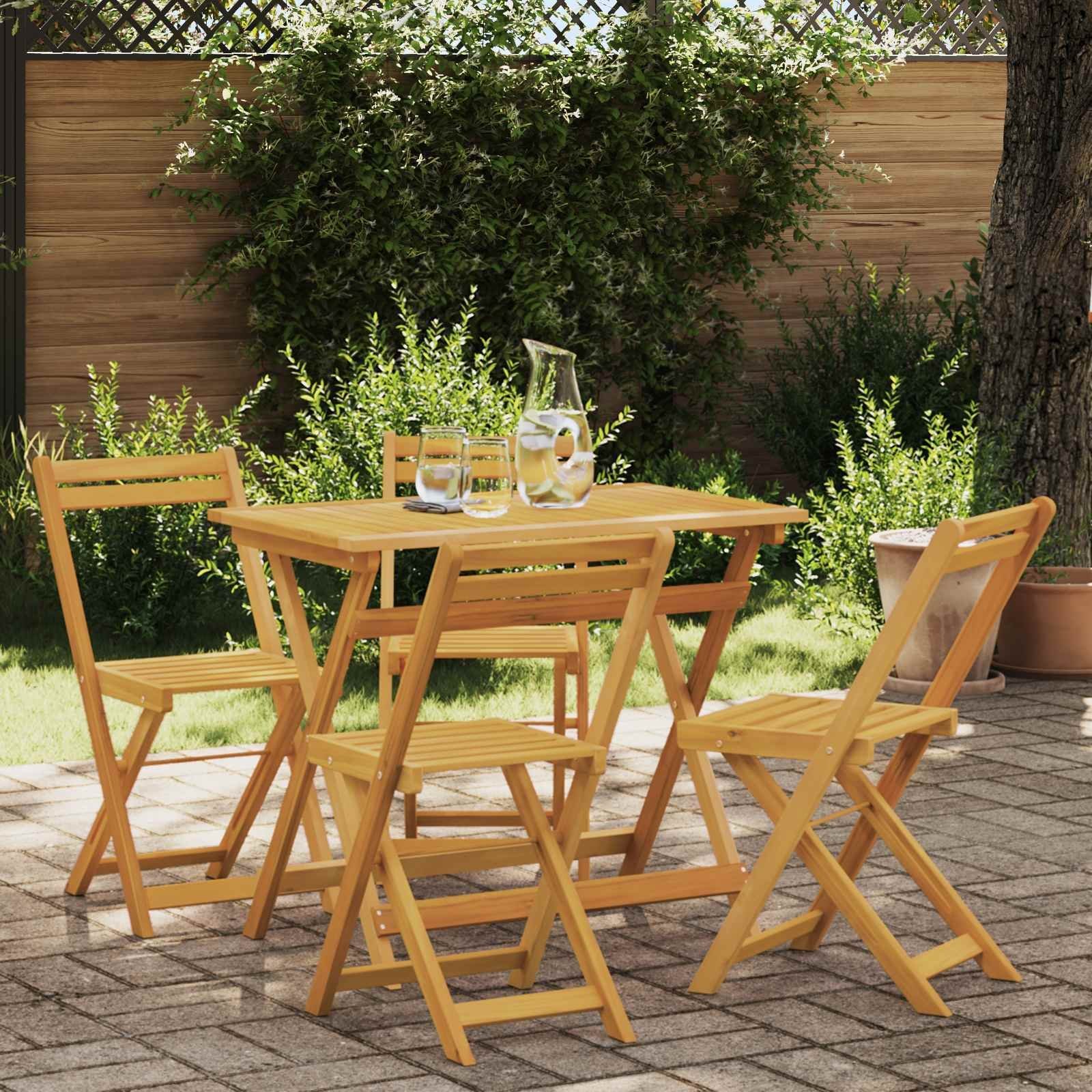 vidaXL vidaXL Składane krzesła ogrodowe 4 pcs naturalny 40 x 53 x 80 cm