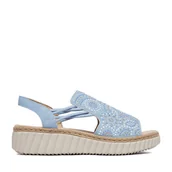 Sandały damskie - Sandały Rieker CEO-69246-10 Niebieski jasny - miniaturka - grafika 1