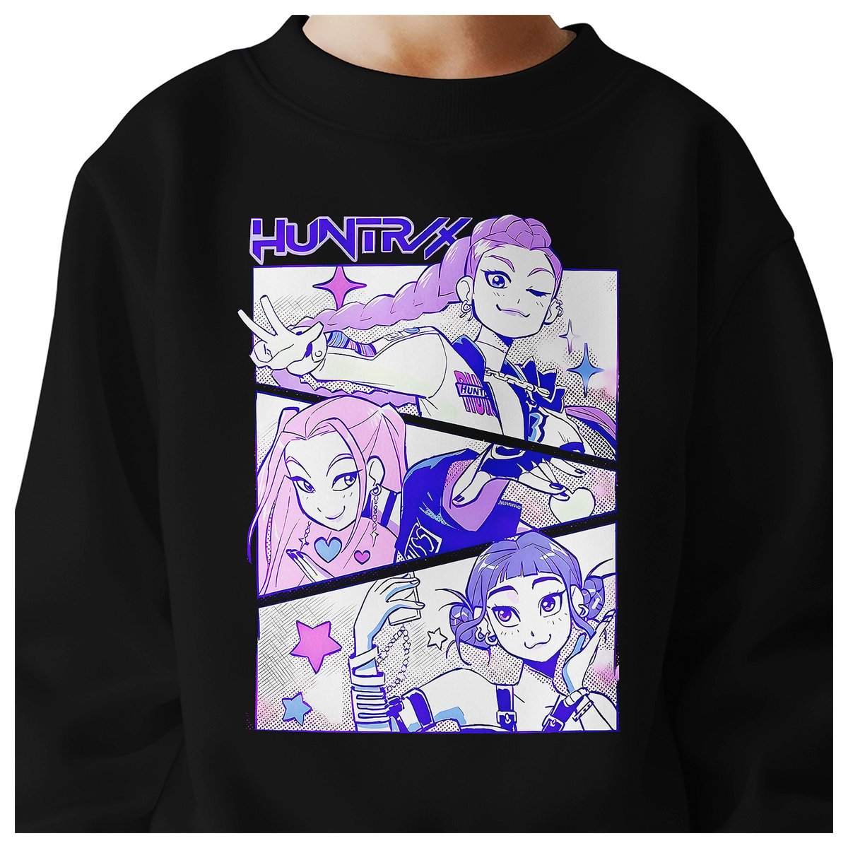 BLUZA DZIECIĘCA K-POPOWE ŁOWCZYNIE DEMONÓW HUNTRIX 146-152 BAWEŁNIANA