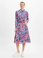 Sukienki - Franco Callegari Damska sukienka na co dzień Kobiety niebieski|wielokolorowy wzorzysty, 36 - miniaturka - grafika 1