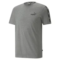 Koszulki sportowe męskie - Męska koszulka Essentials+ Tape PUMA Medium Gray Heather - miniaturka - grafika 1