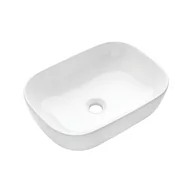 Umywalki - Invena Vitoria umywalka 45,5x32 cm nablatowa prostokątna biała CE-48-001 - miniaturka - grafika 1