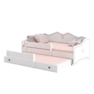 Łóżka dla dzieci i młodzieży - Łóżko podwójne EMMA z szufladą i barierką 160x80 szary - miniaturka - grafika 1