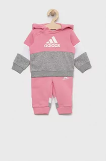Dresy i komplety dla dziewczynek - adidas komplet dziecięcy kolor różowy - grafika 1