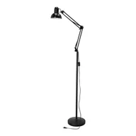 Lampy stojące - Lampa Podłogowa 2m z Regulowanym Ramieniem Metalowa CZARNA 1xE27 Nowoczesna - miniaturka - grafika 1