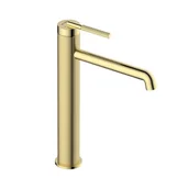 Baterie umywalkowe - Bateria umywalkowa wysoka Elgreco 9 l/min złota szczotkowana Valvex - miniaturka - grafika 1