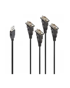 Kabel adapter LINDY USB 1.1 - 4x RS232  0,94m czarny - Kable komputerowe i do monitorów - miniaturka - grafika 1