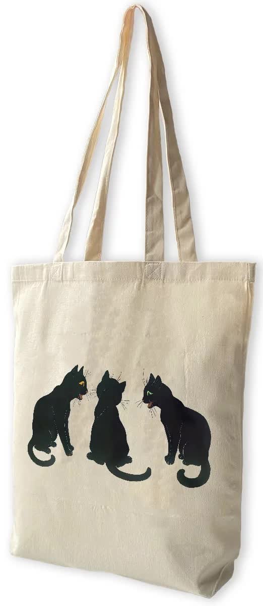 Torba bawełniana Czarne koty na śniegu Louis Wain