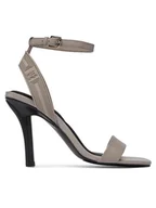 Sandały damskie - Tommy Hilfiger Sandały Sporty Leather High Heel Sandal FW0FW07795 Beżowy - miniaturka - grafika 1