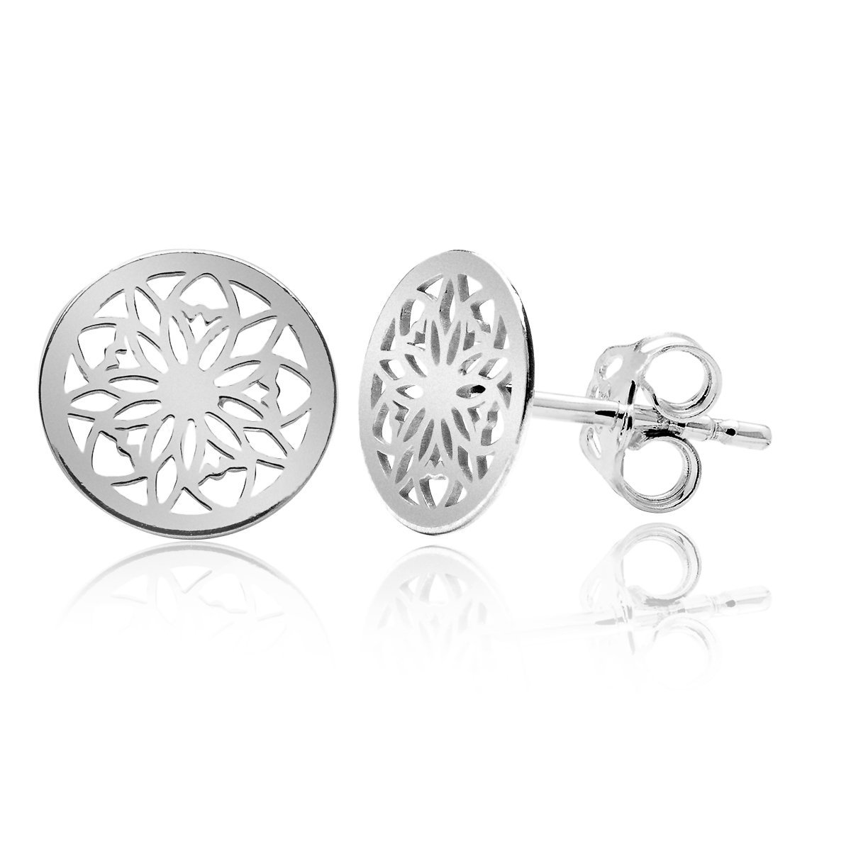 Kolczyki sztyfty kółeczka srebrne rodowane