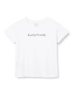 Koszulki i topy damskie - Armani Exchange Koszulka damska Sustainable, Boyfriend Fit, Printed Quote, biały, M - miniaturka - grafika 1
