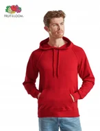 Bluzy męskie - FRUIT LOOM 62140 Bluza Męska z Kapturem Kangurka LIGHT CZERWONA Rozmiar: S - miniaturka - grafika 1
