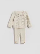 Komplety dla niemowląt - Reserved - Dzianinowy komplet z wiskozą - złamana biel - miniaturka - grafika 1