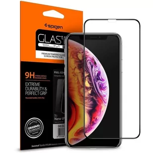 Spigen Szkło Hartowane Glass Fc do iPhone 11 Pro / XS / X Black - Szkła hartowane na telefon - miniaturka - grafika 1