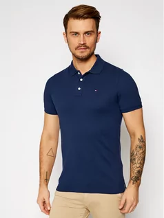 Koszulki męskie - Tommy Jeans Polo DM0DM04266 Granatowy Slim Fit - grafika 1