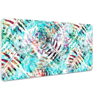 Mata ochronna z nadrukiem Odciski liści 100x50 cm, Dywanomat - Podkładki na biurko - miniaturka - grafika 1