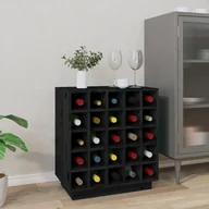 Kredensy - Szafka na wino, czarna, 55,5x34x61 cm, lite drewno sosnowe - miniaturka - grafika 1