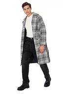 Płaszcze damskie - Klasyczny płaszcz - czarny - standardowy, Czarny - biały, XL - miniaturka - grafika 1