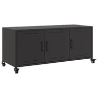 Szafki RTV - vidaXL Szafka pod telewizor czarna 100,5x39x43,5 cm stalowa - miniaturka - grafika 1