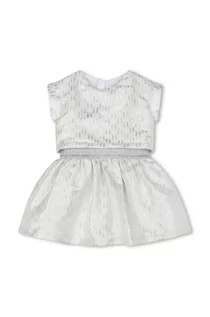 Sukienki i spódniczki dla dziewczynek - Karl Lagerfeld sukienka niemowlęca kolor biały mini rozkloszowana - grafika 1