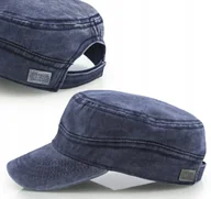 Czapki i chusty sportowe męskie - Czapka Z Daszkiem Męska Patrolówka Bawełna Granat Vintage Płytka Pako Jeans - miniaturka - grafika 1