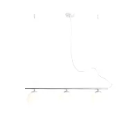 Lampy sufitowe - Wisząca lampa Beryl z trzema szklanymi kulami w srebrnym wykończeniu - miniaturka - grafika 1