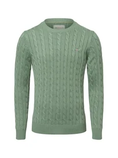 Gant Sweter męski Mężczyźni Bawełna zielony jednolity, XL - Swetry męskie - miniaturka - grafika 1
