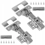 Zawiasy, okucia i inne akcesoria - Zawias meblowy nakładany prosty Gtv Prestige cichy domyk dociąg 2 sztuki - miniaturka - grafika 1