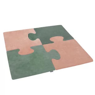 Kiddymoon Piankowe Puzzle Do Zabawy Velvet Kwadrat Róż Pustyni-Zieleń Lasu 4 Zabawka Mata - Maty edukacyjne - miniaturka - grafika 1