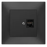 Gniazdka elektryczne - Czarne gniazdo komputerowe informatyczne RJ45 kat.5E CARLA 1748-09 ELEKTRO-PLAST - miniaturka - grafika 1