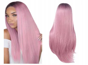 Peruka długa ombre różowa prosta - Ozdoby do włosów - miniaturka - grafika 1