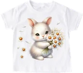 Koszulki dla dziewczynek - Koszulka z zajączkiem - wzór królik73 - miniaturka - grafika 1