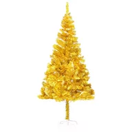 Choinki - vidaXL Lumarko Sztuczna choinka ze stojakiem, złota, 240 cm, PET 329186 - miniaturka - grafika 1